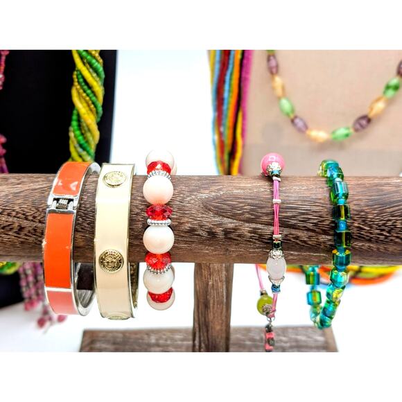 Mixed Lot of 13 Colorful Jewelry Pieces -- 6 Necklaces 2 Pr Earrings 5 Bracelets - Picture 6 of 8